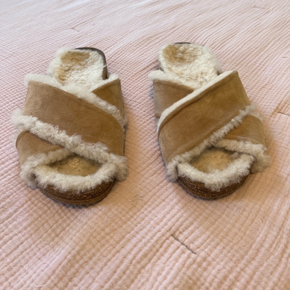 Shearling-Lined Crossover Sandal from Jenni Kayne